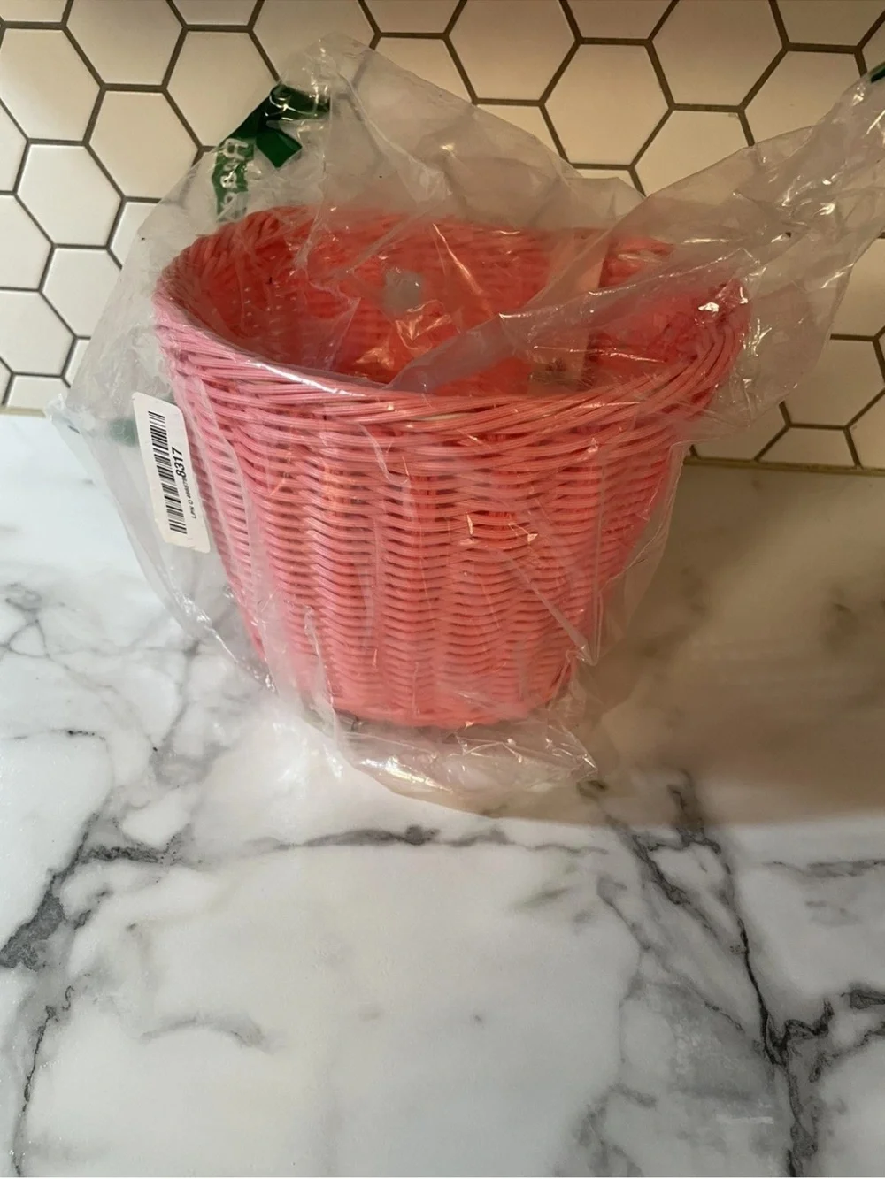 Retro Bike Basket Wicker Woven Bicycle Front Basket Handlebar Basket Pink Basket